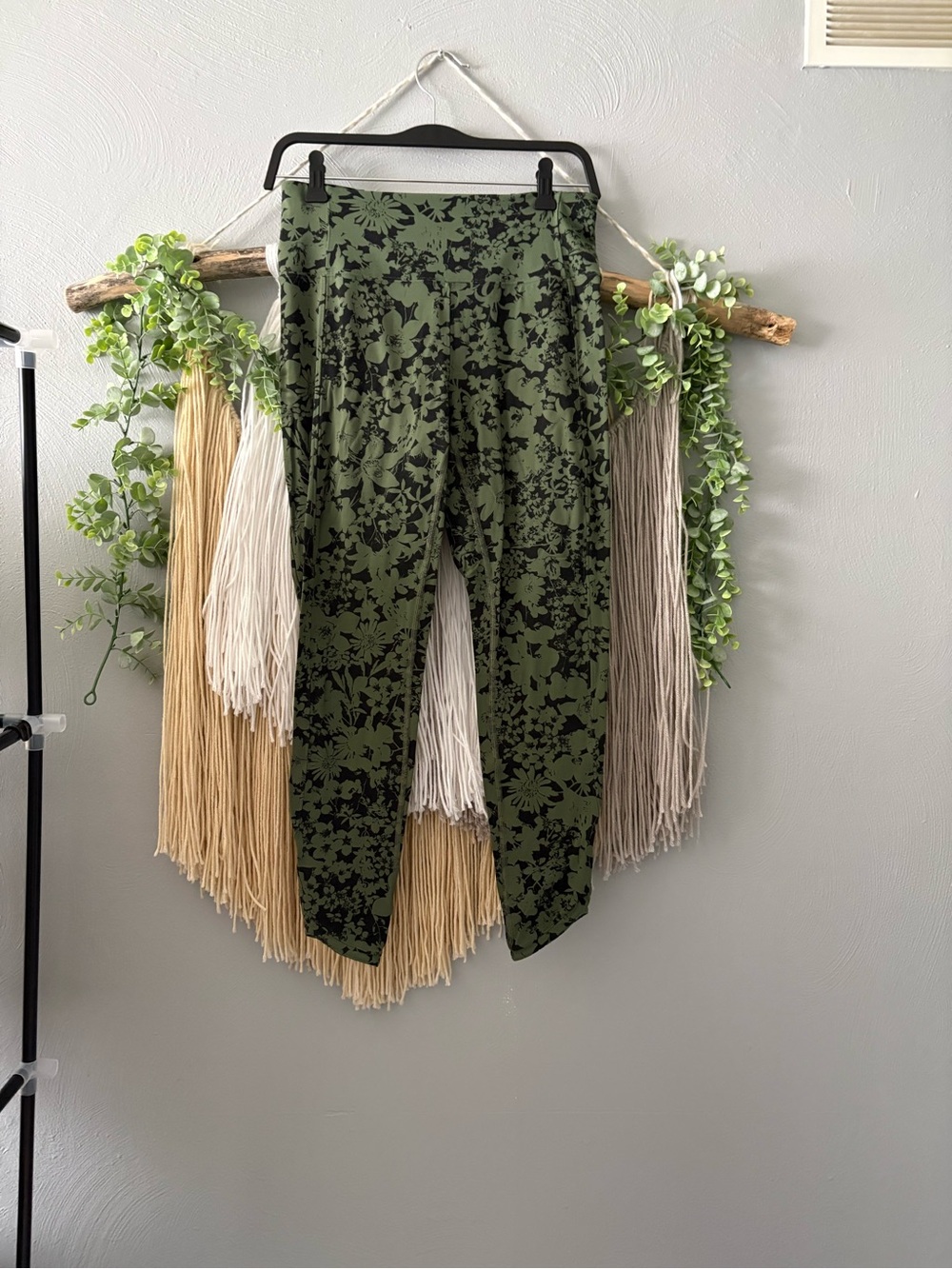 Lululemon Olive Green Floral Print Leggings
